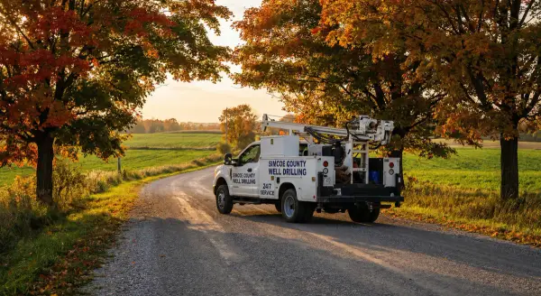 Mighton's Well Services team and drilling truck