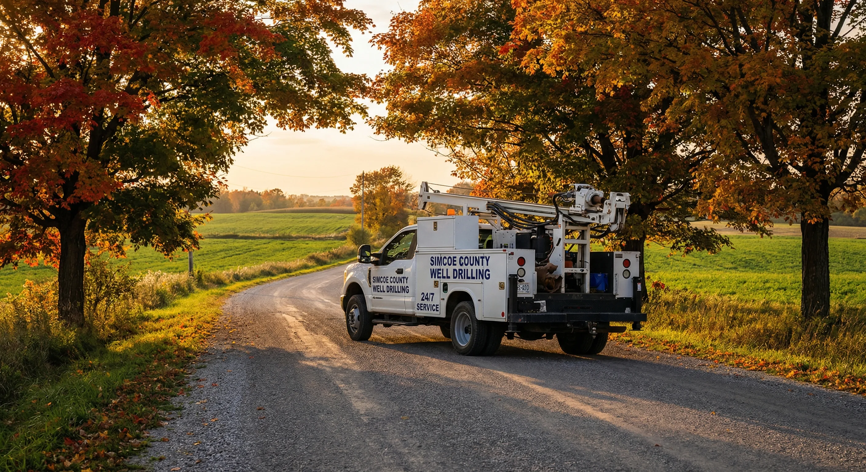 Mighton's Well Services team and drilling truck